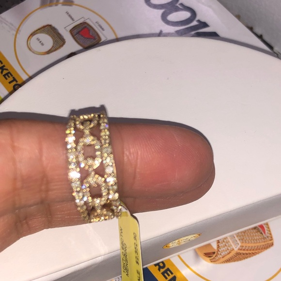 10k solid gold real diamond men Cuban ring, bestseller 1 carat natural diamondss - Picture 5 of 9